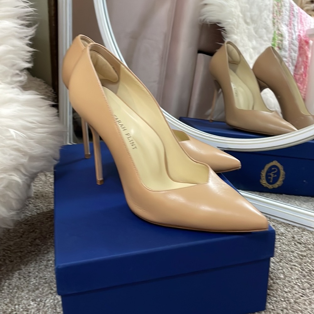 Sarah Flint Perfect Pump - 100mm - Sand Calf - Sz 41- US10